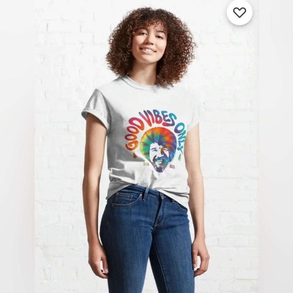 🚍📝📚 Bob Ross Good Vibes Only Classic T-Shirt- size med